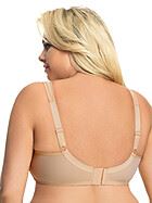 Wire free bra, wide shoulder straps, B to J-cup